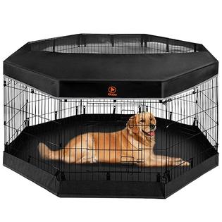 PJYuCien Dog Playpen Metal Foldable Dog Exercise Pen, Pet Fence