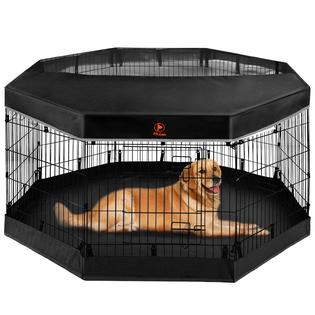 PJYuCien Dog Playpen Metal Foldable Dog Exercise Pen, Pet Fence