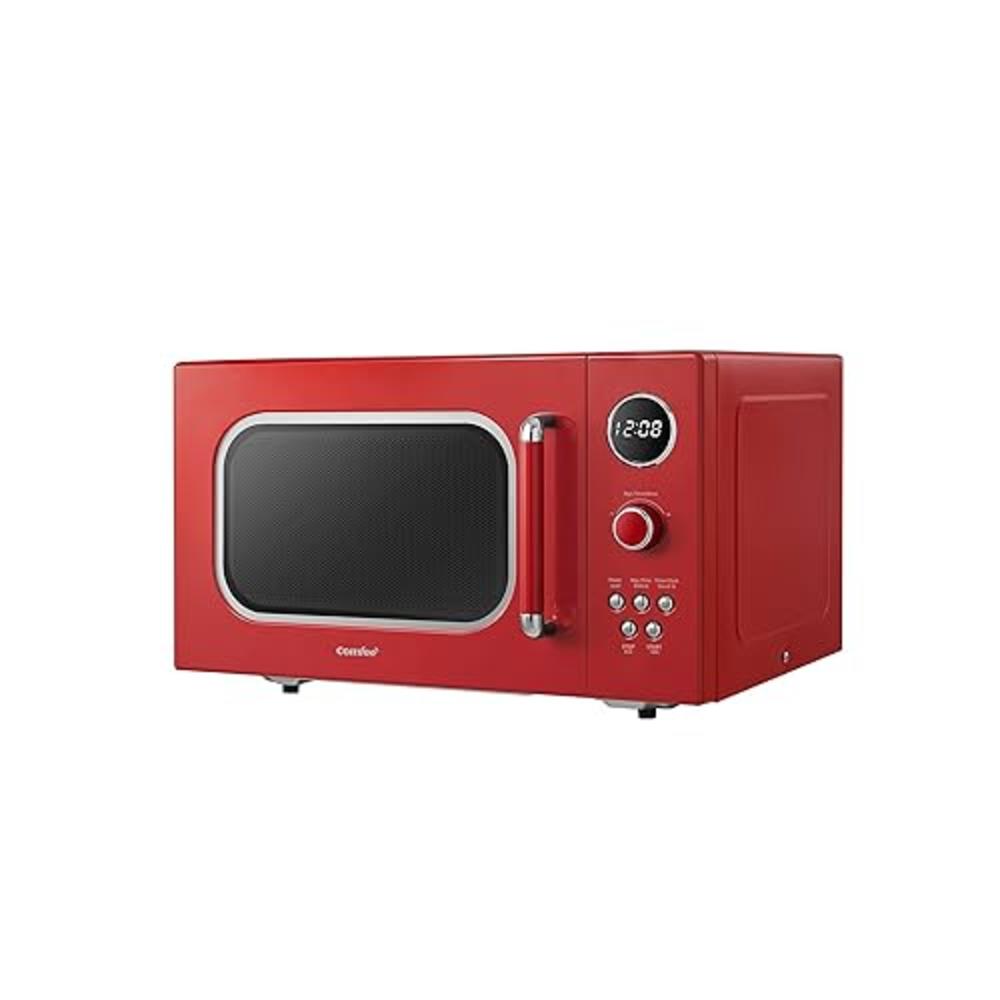 COMFEE' cOMFEE cM-M093ARD Retro Microwave with 9 Preset Programs, Fast Multi-stage cooking, Turntable Reset Function Kitchen Timer, Mute