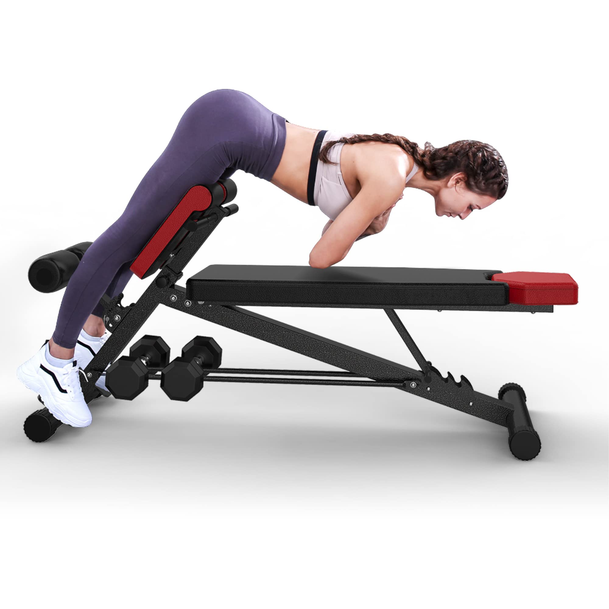 FF Finer Form FINER FORM Multi-Functional Adjustable Weight Bench for Total Body Workout - Hyper Back Extension, Roman chair, Adjustable Ab Si