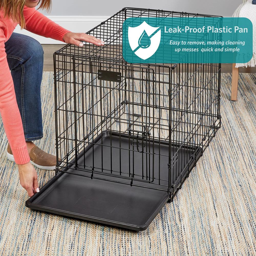 MidWest Homes for Pets Newly EnhancedA Double Door icrate Dog crate, Includes Leak-Proof Pan, Floor Protecting Feet, Divider Pan