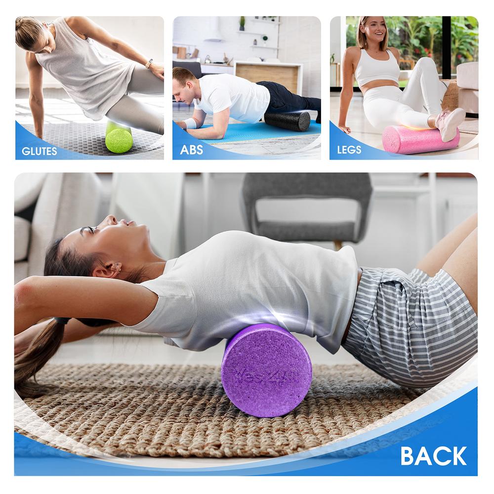 Yes4All High Density Foam Roller for Back, Variety of Sizes & colors for Yoga, Pilates - Blue - 36 Inches