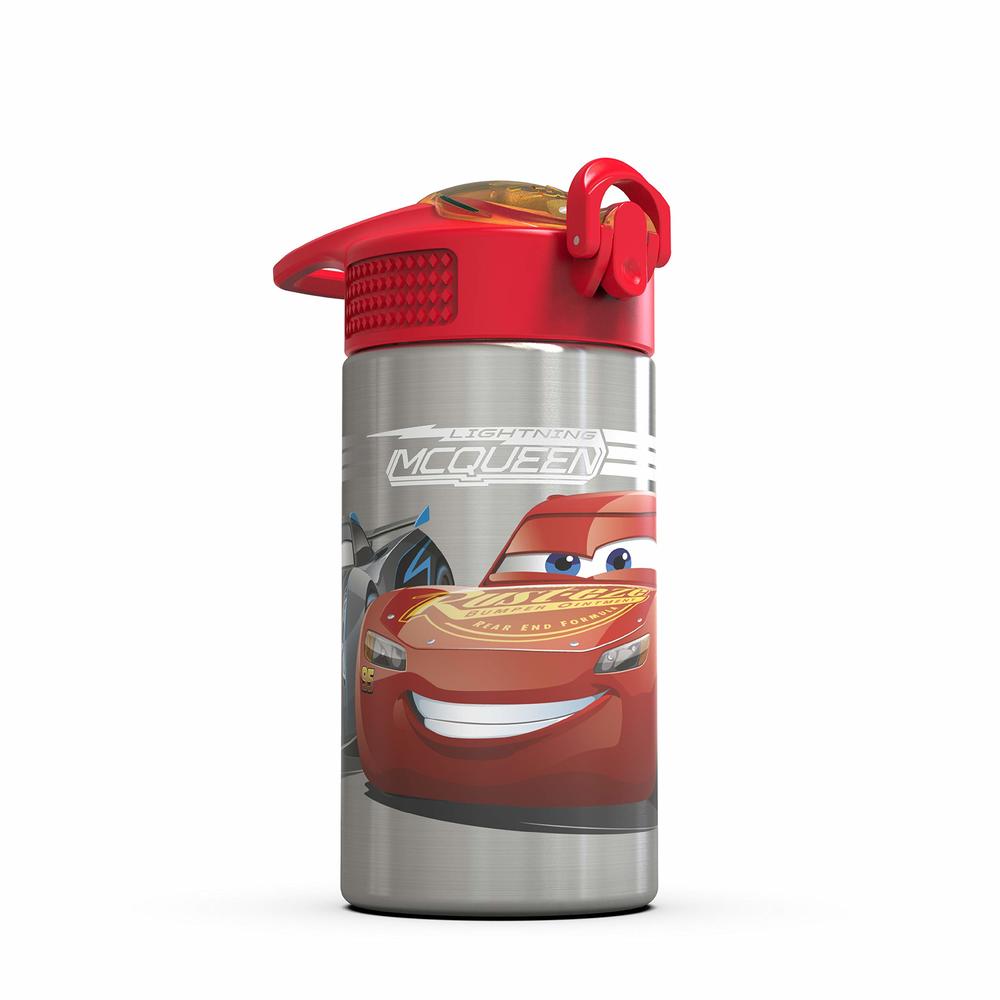 Zak! Designs Zak Designs Disney cars 3 - Stainless Steel Water Bottle with One Hand Operation Action Lid and Built-in carrying Loop, Kids Wat