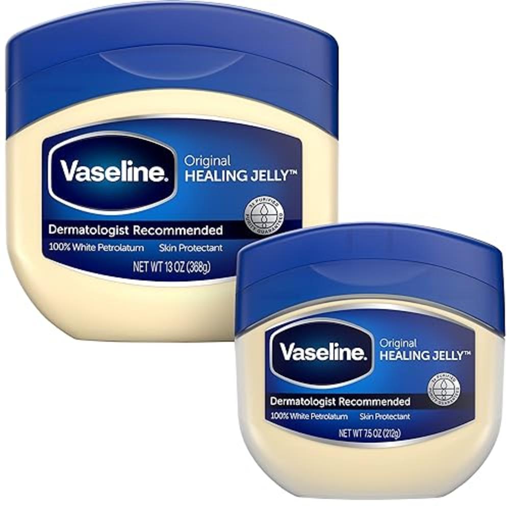Vaseline Petroleum Jelly, Dermatologist Recommended, Original, 100% White Petrolatum, Deep Moisturizer, Relieves Dull, Dry Skin,