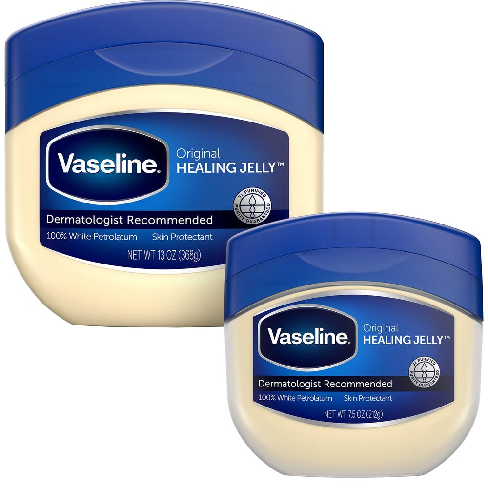 Vaseline Petroleum Jelly, Dermatologist Recommended, Original, 100% White Petrolatum, Deep Moisturizer, Relieves Dull, Dry Skin,