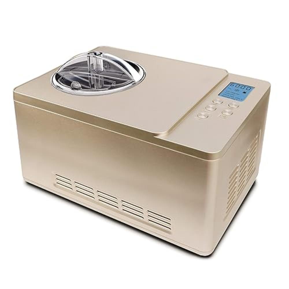 Whynter IcM-220cgY Automatic Ice cream Maker 2 Quart capacity Stainless Steel Bowl & Yogurt Function in champagne gold, with Bui