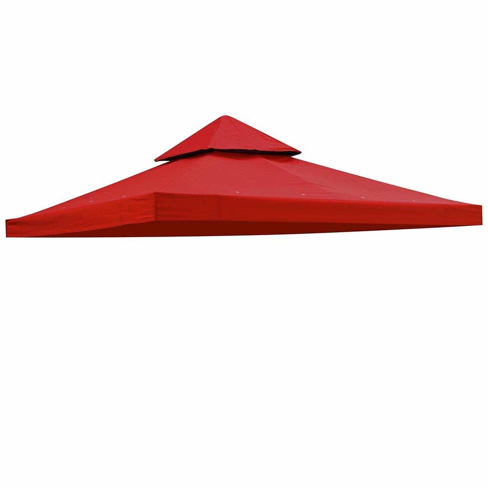 Yescom 8x8 UV30+ gazebo canopy Replacement Top cover Red for Dual Tier Outdoor Patio garden Tent Y0018T02