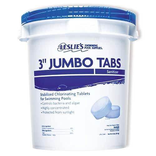 Leslie's Leslies 3-Inch Jumbo chlorine Tablets for Swimming Pools - Individually Wrapped Stabilized Sanitizer Tabs - 99% Trichloro-S-Tria
