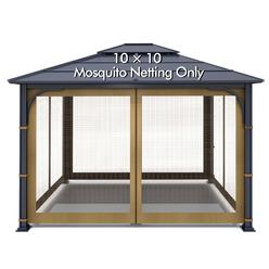 Wonwon gazebo Universal Replacement Mosquito Netting Outdoor gazebo canopy 4-Panel Screen Walls with Zipper for 10 x 10 gazebo (