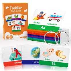 WJPC 60 cards, 120 Pictures Educational ABc Alphabet Flash cards for Toddlers 2-4 Years, Preschool Kindergarten Toddler Flash cards f