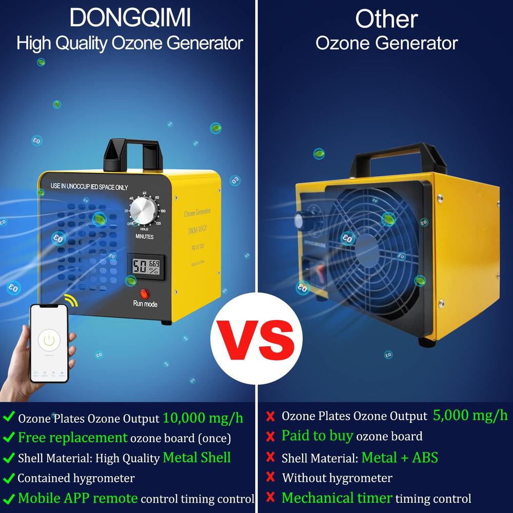 DONGQIMI Commercial Ozone Generator 10000mg/h Remote Control Timing Ozone Machine Odor Eliminator Industrial O3 Ozone ionizer purifiers D