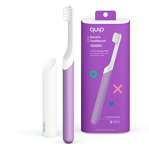Quip Kids Electric Toothbrush - Sonic Toothbrush with Small Brush Head, Travel Cover & Mirror Mount, Soft Bristles, Timer, and R