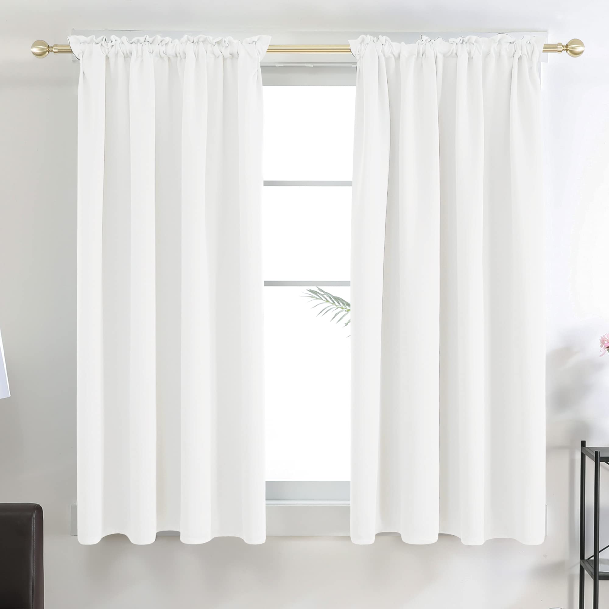 Deconovo Bedroom curtains and Drapes with Rod Pocket, 54 Inch Long, Small Window curtains, Noise Reducing for Bedroom - 42W x 54
