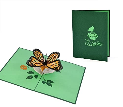 ETA 3D Butterfly Pop Up card, 3D Animal and Flower Birthday card, Nature card, Mothers Day card, Teachers Day, 3D card for Anniv