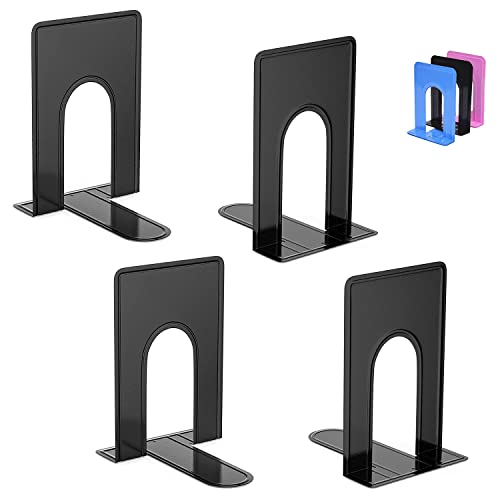 Optomni Bookends, Book End Supports Heavy Duty Metal Bookend Support, Book Ends Supports for Shelves Decor Home Office School (2
