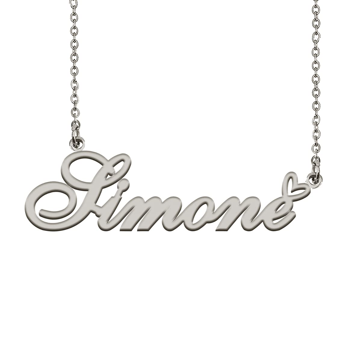 HUAN XUN Custom Made Love Heart Initial Pendant Name Necklace for Mom Girls Simone
