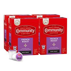 Community Coffee French Roast 96 Count Coffee Pods, Extra Dark Roast, Compatible with Keurig 2.0 K-Cup Brewers, 24 Count (Pack o