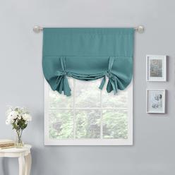 NICETOWN Tie Up Shade for Bathroom - Farmhouse Kitchen Curtain Thermal Insulated Window Treatment Rod Pocket Balloon Christmas V