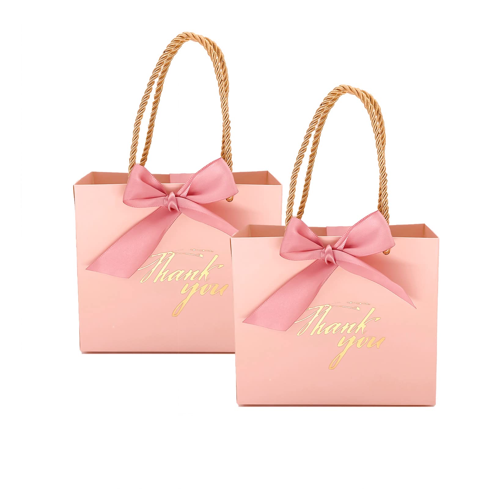 TKSBAG Pink Gift Bags-20 Pack Small Thank You Gift Bags With Handles-5.