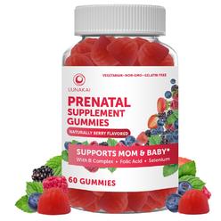 Lunakai Prenatal Vitamins for Women with Iron & Folic Acid - Tastiest Proprietary Formula - Daily Pregnancy Multivitamin with Vit.A,B co