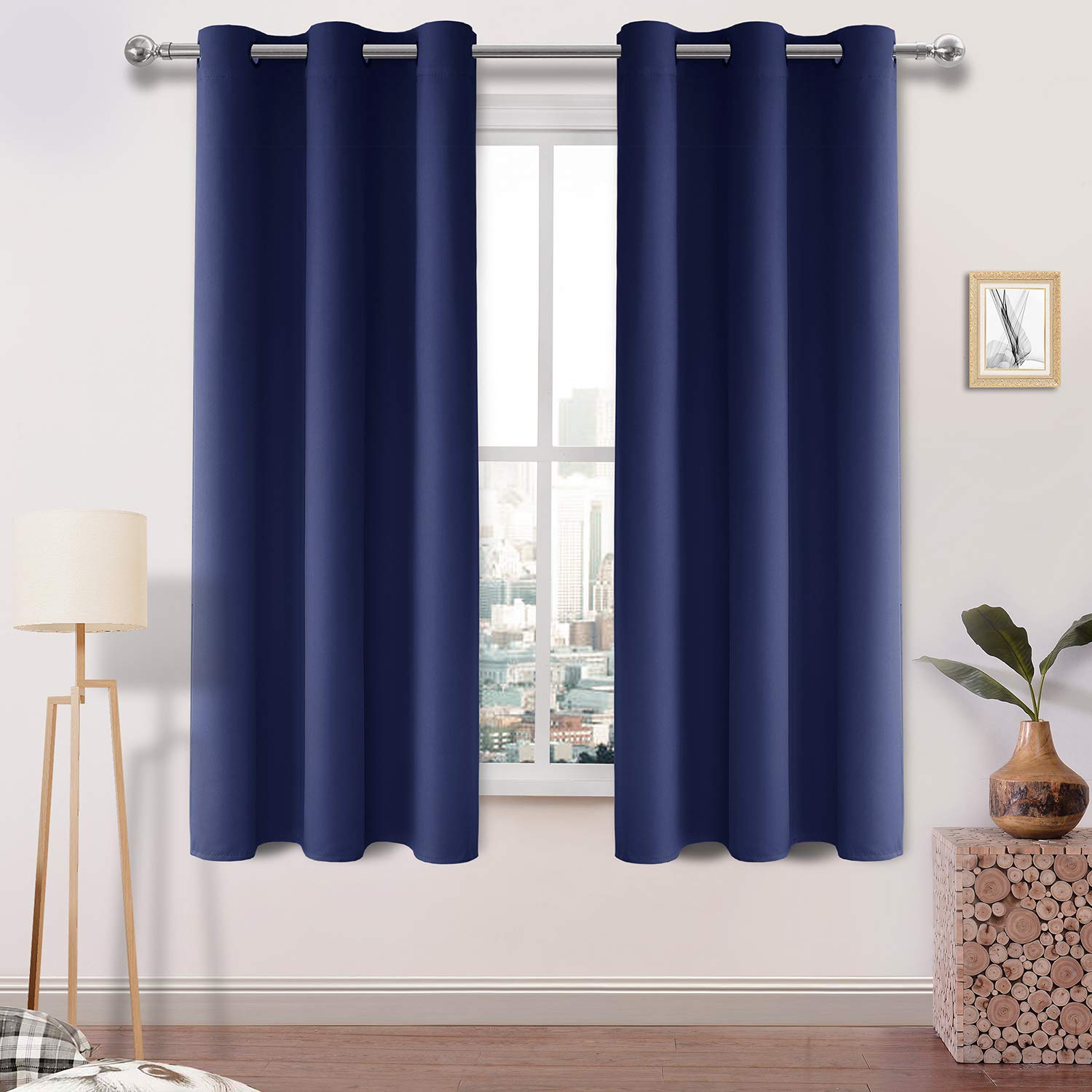 DWcN Blackout curtains - Room Darkening Thermal Insulated Kitchen and Bedroom curtains 38 x 72 inches Long, Set of 2 Window curt
