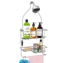 KeFanta Shower caddy over Shower Head, Hanging Shower Organizer Rack, Bathroom caddy for Shower, Rustproof Shampoo Holder Shelf,