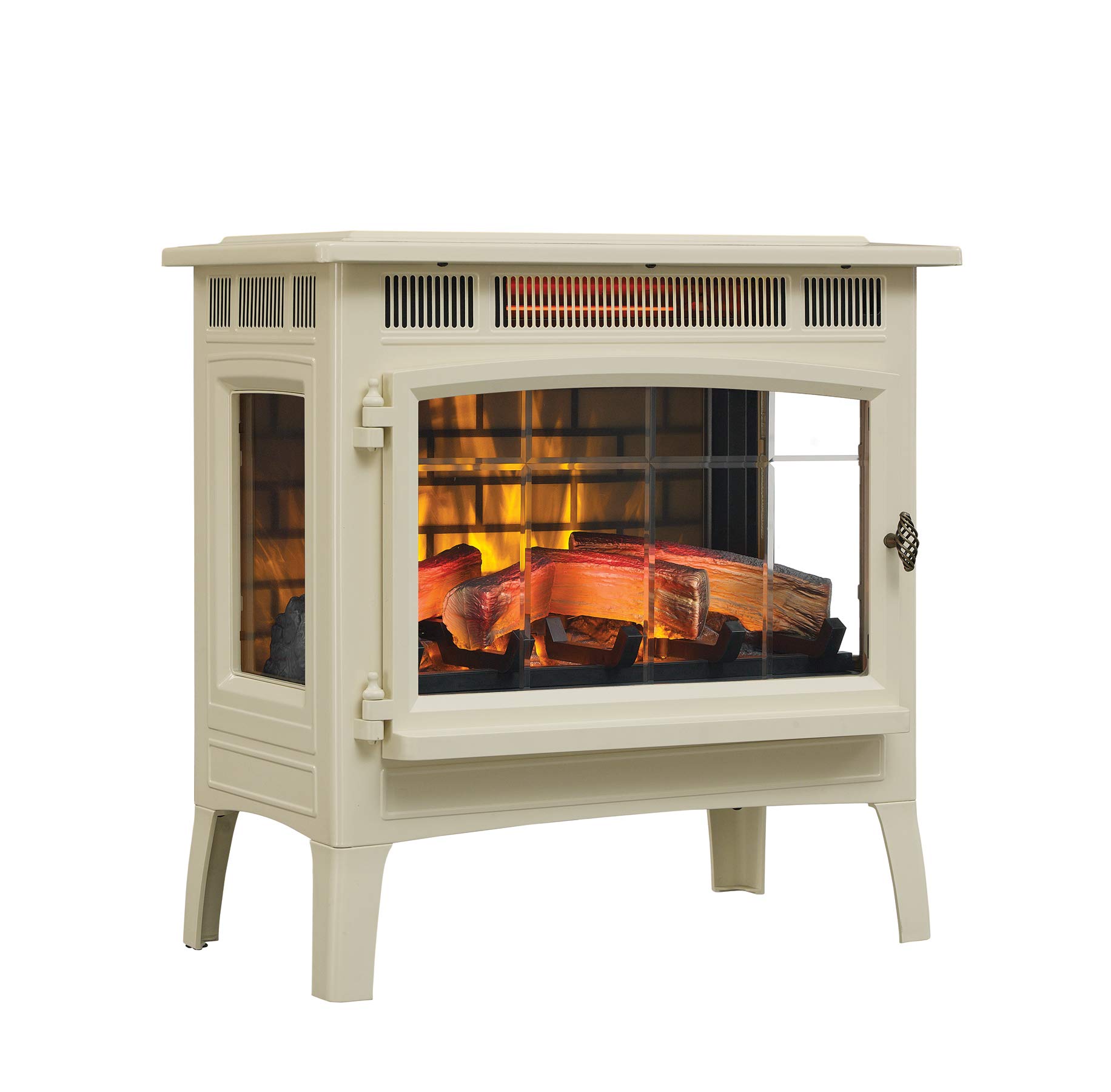 Duraflame Electric Infrared Quartz Fireplace Stove with 3D Flame Effect, cream