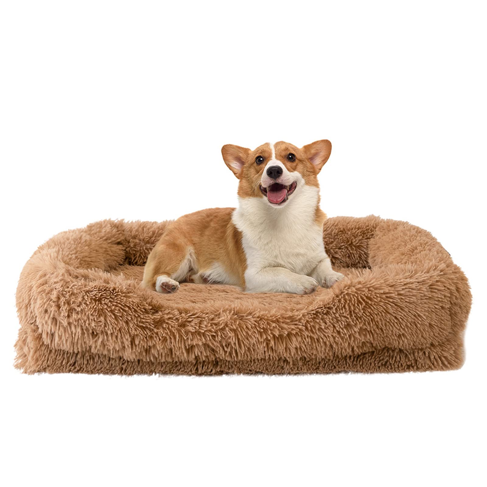 WELLYELO Medium Dog Bed Cat Bed Fluffy Plush Dog Crate Beds for Medium Dogs Anti-Slip Pet Bed Dog Crate Pad Sleeping Mat Machine