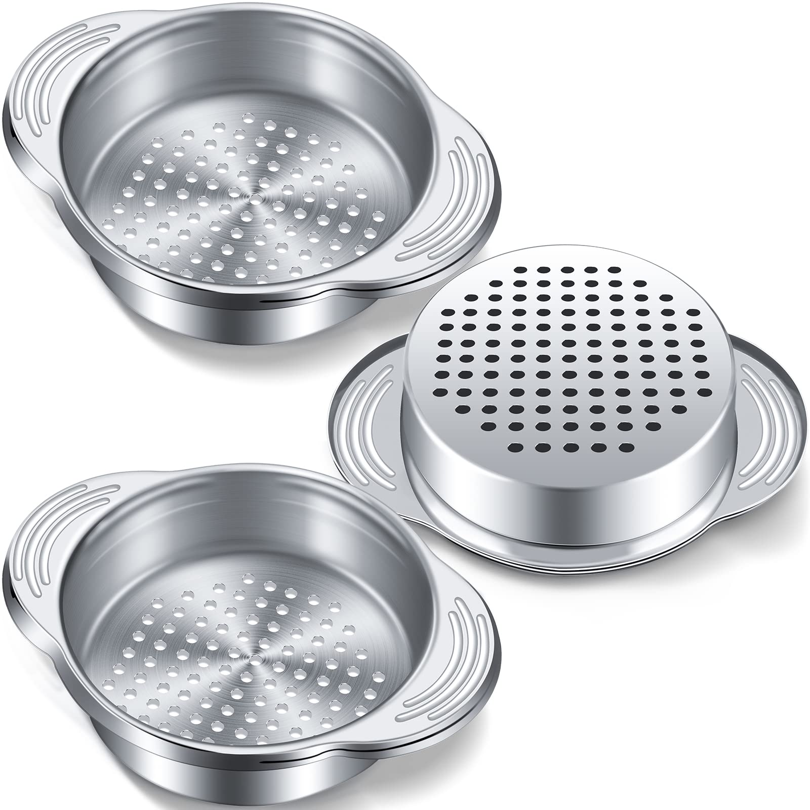 Patelai Tuna Can Strainer Stainless Steel Food Can Strainer Sieve Metal Tuna Press Lid Canning Colander Oil Drainer Tuna Can Filter for 