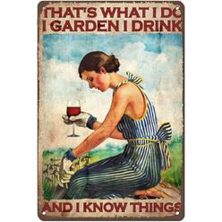 Graman Vintage Wall Decor Funny garden and Wine Lady Thats What I Do I garden I Drink and I Know Things,gardenerWine Lovers,gift for He