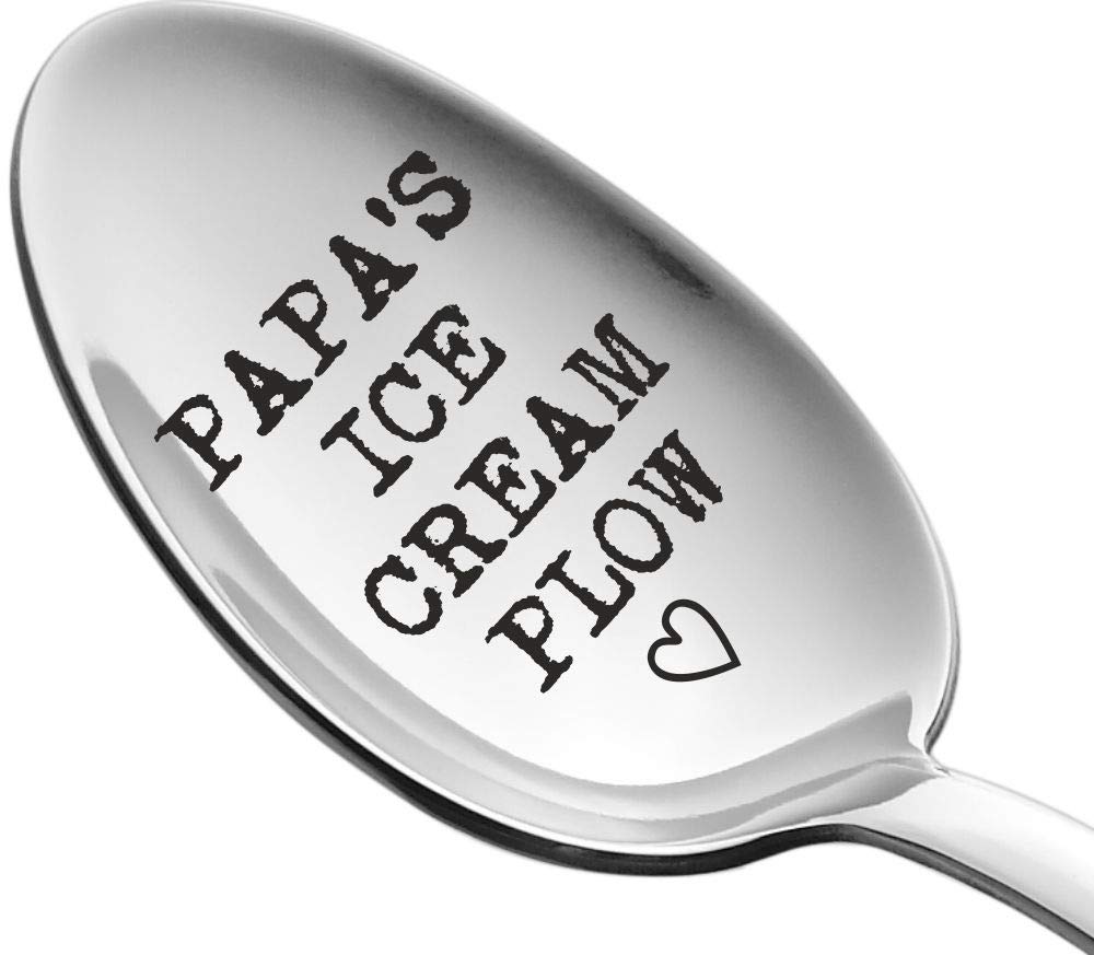 Weenca Dad gifts, Laser Engraved Spoon Dads Ice cream Plow, Emotional gifts for Dad, Funny Dad Birthday gift, Made in Italy, Sta
