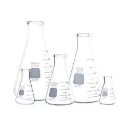 PYREX Narrow Mouth Erlenmeyer Flask with Heavy Duty Rim - Borosilicate Glass Flask - Premium Glass Chemistry Flask for Laborator