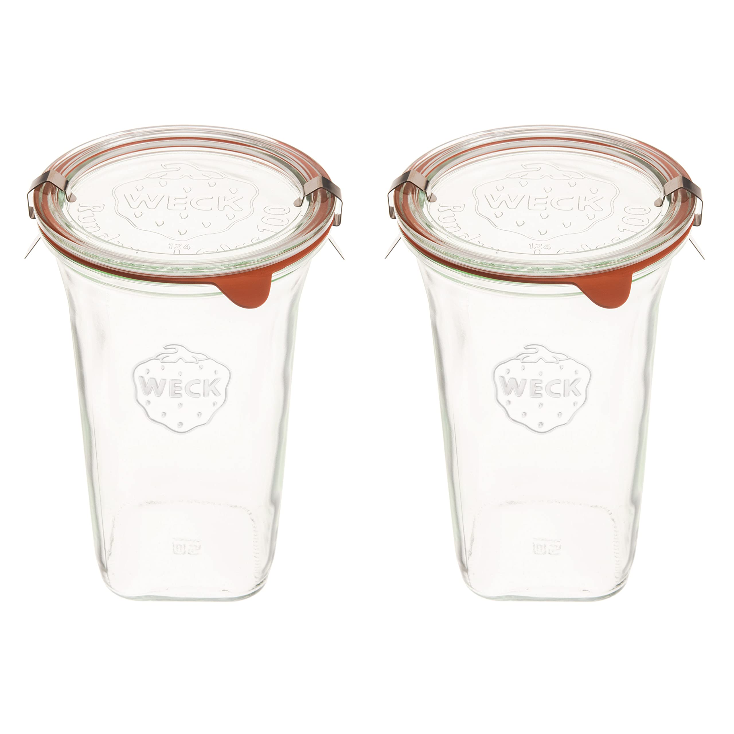 Weck Jars Large Quadro 769 Jars Made of Transparent glass Eco-Friendly canning Jar Food Storage containers with Airtight Lids Ma