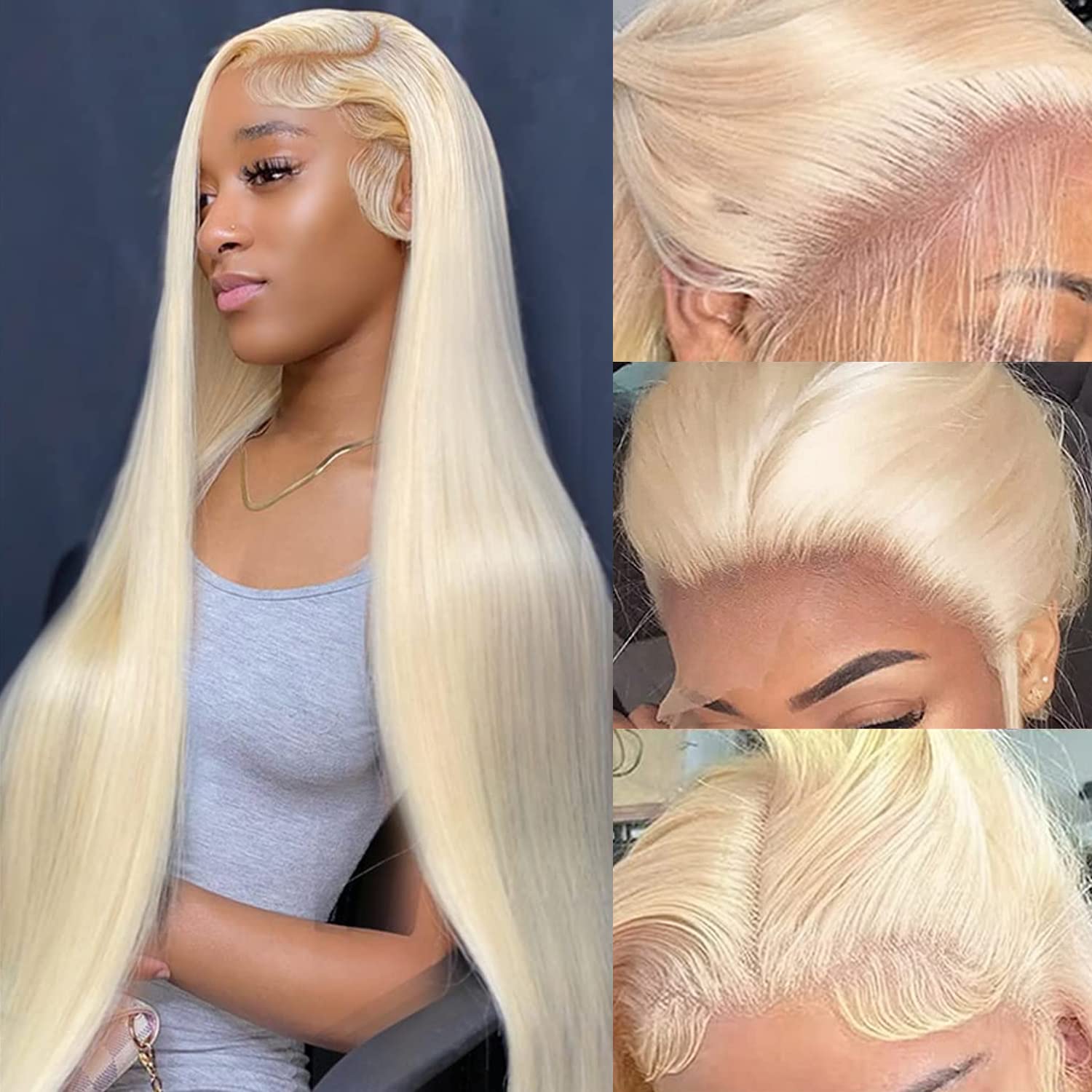 Alididi 613 Blonde Lace Front Wigs Human Hair 13x4 150% Density