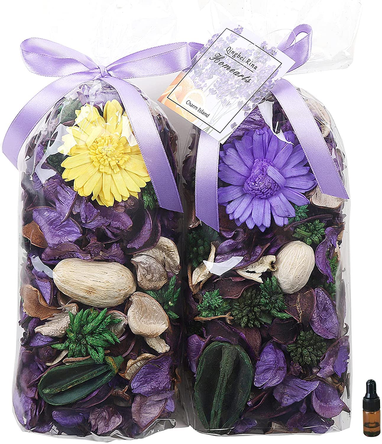 Qingbei Rina Winter Potpourri Bags, Purple Potpourri Bowl Filler, Lavender Scent Decorative Dried Flowers, Home Fragrance Sachet