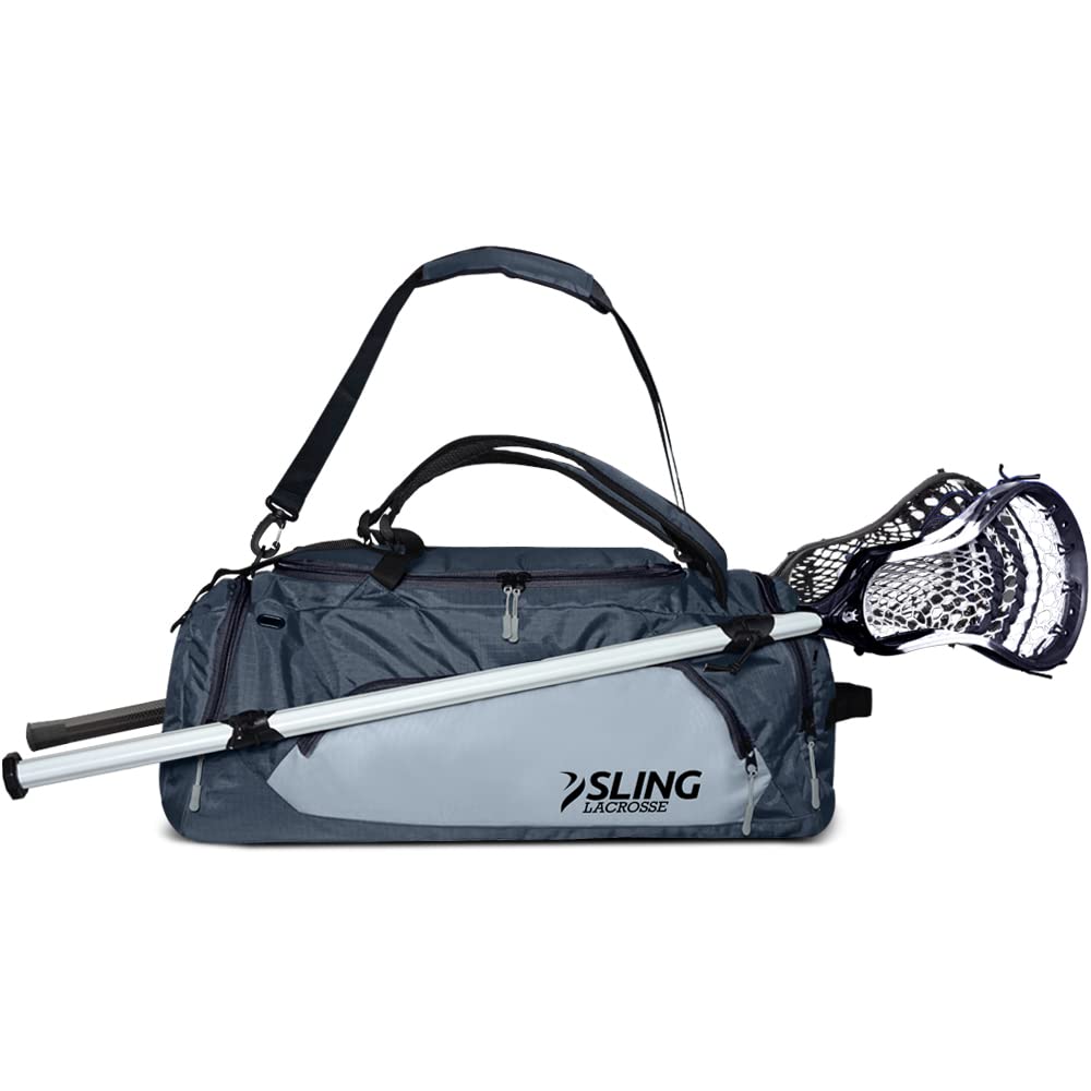 Sling Lacrosse Bag - Hybrid 30 2022 Version - Use as a Backpack or Duffel Bag - Holds 2 Sticks and All of Your LAX gear - 40L ca