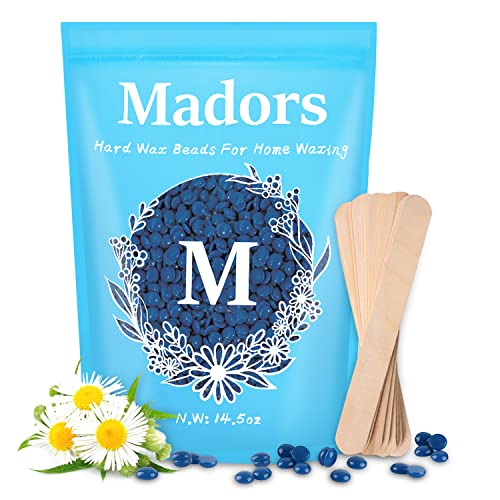 Madors Hard Wax Beads for Hair Removal - Madors 1lB Wax Beans Kit for Brazilian Underarms Body and Chest Large Refill Pearl Beads for W