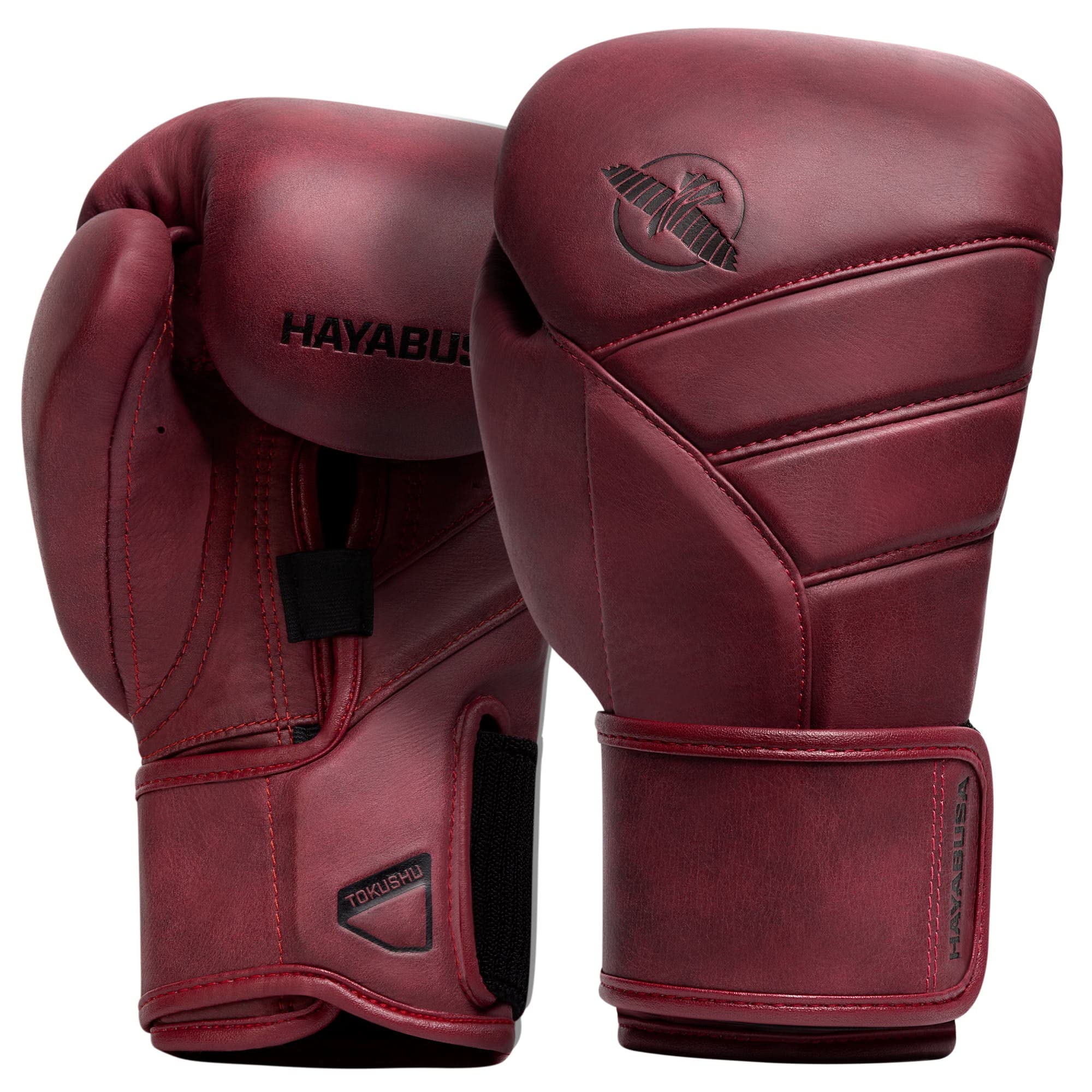 Hayabusa T3 LX Leather Boxing gloves Men and Women for Training Sparring Heavy Bag and Mitt Work - crimson, 12 oz
