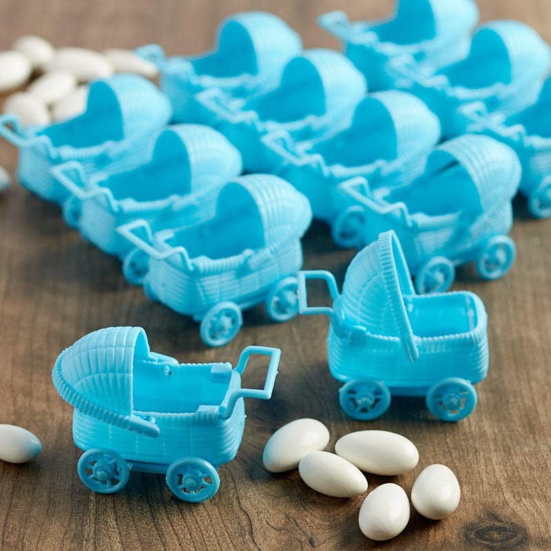 Factory Direct Craft Package of 36 Blue Baby carriage Baby Shower Favors - Baby Buggy Prams for Baby Shower Decorations and DIY craft Projects