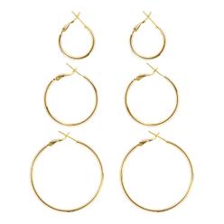 DAILY VIBES Big gold Hoop Earrings for Women Hypoallergenic 925 Sterling Silver Post Thin Loop 14K gold Plated Hoop Earrings Set for girls, 