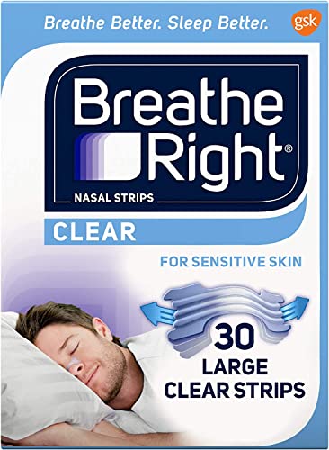 Breathe Right (120 Strips) Breathe Right Nasal Strips clear Large for Sensitive Skin