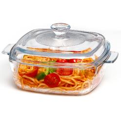 NUTRIUPS glass casserole Dish with Lid Oven Safe Square casserole Dish with Handles, Microwave casserole Bowl With glass Lid cas
