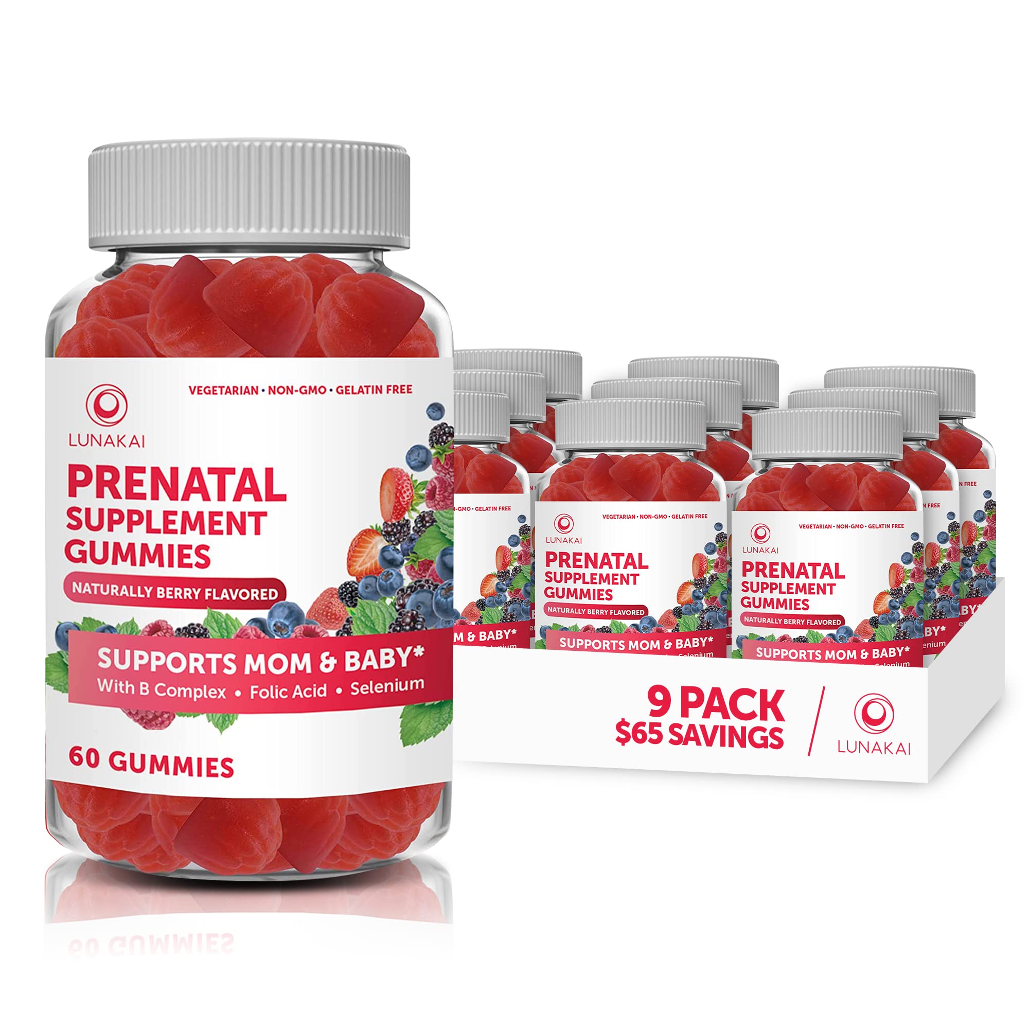 Lunakai Prenatal Vitamins for Women with Iron & Folic Acid - Tastiest Proprietary Formula - Daily Pregnancy Multivitamin with VIT.A,B Co