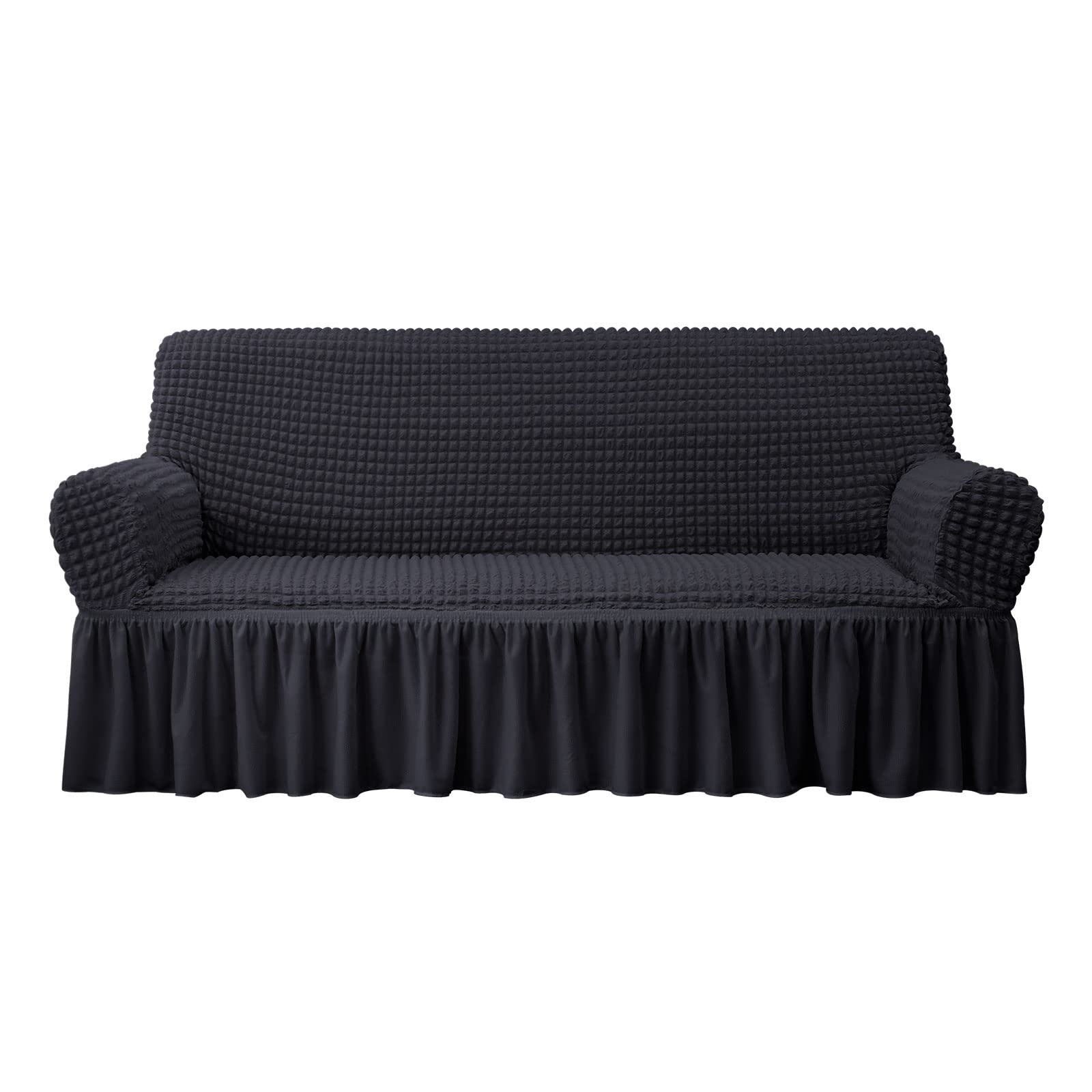 NICEEC Sofa Slipcover Black Sofa Cover 1 Piece Easy Fitted Sofa Couch Covers Universal High Stretch Durable Furniture Protector 