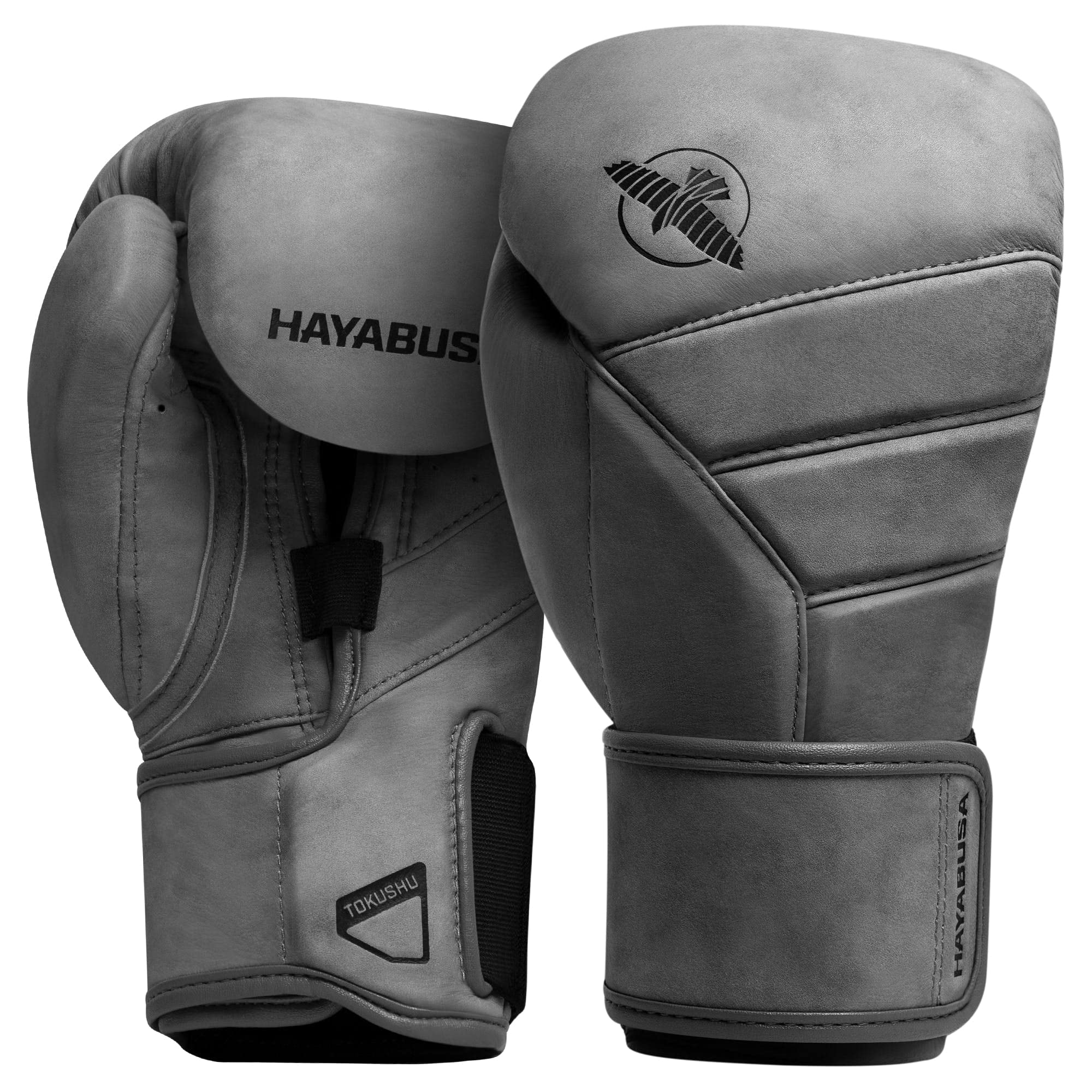 Hayabusa T3 LX Leather Boxing gloves Men and Women for Training Sparring Heavy Bag and Mitt Work - Slate, 12 oz