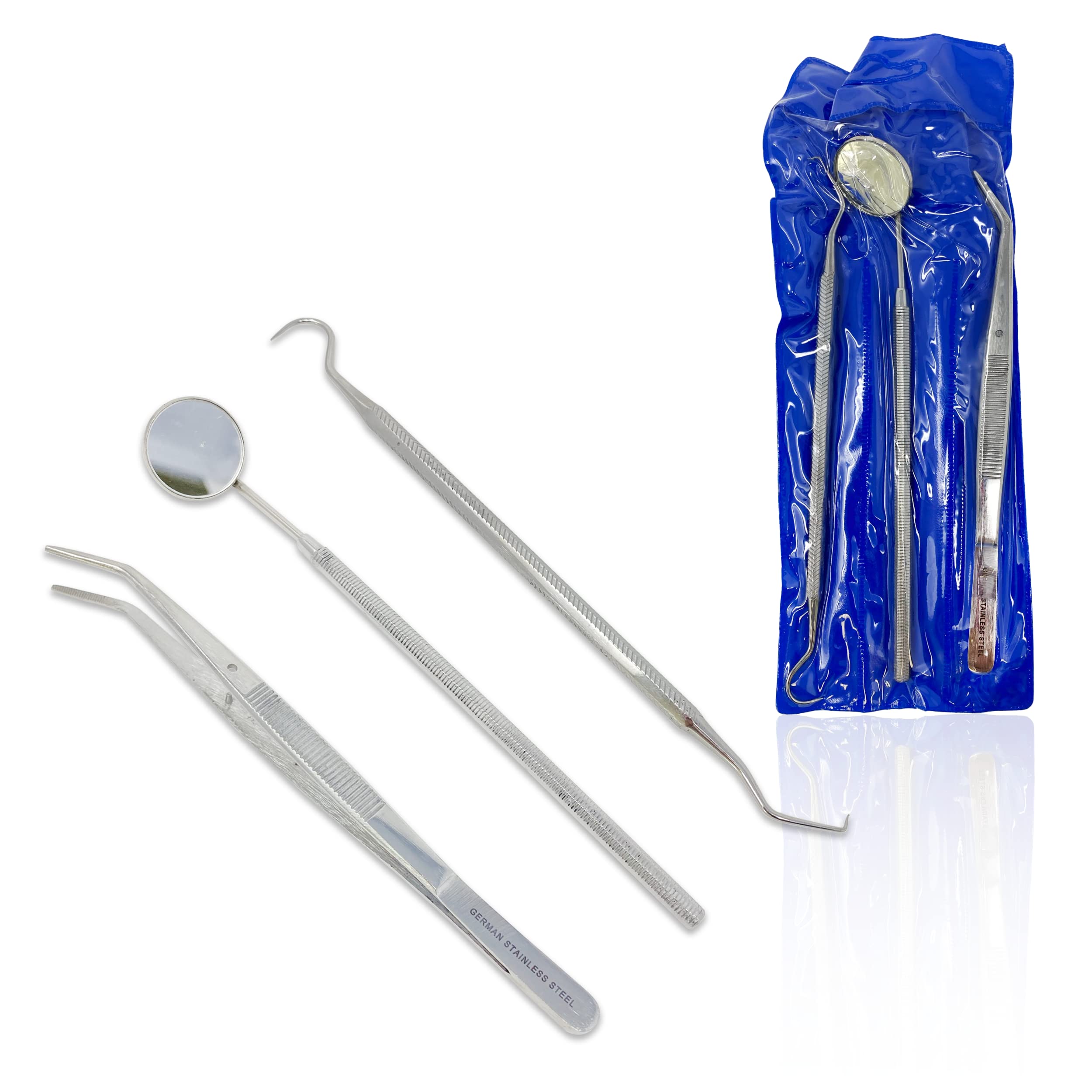 cynamed -Dental Tools Dental Pick Oral care Kit, Stainless Steel Dental Hygiene Kit Set, Tooth Scraper Tartar Dental Scaler Twee