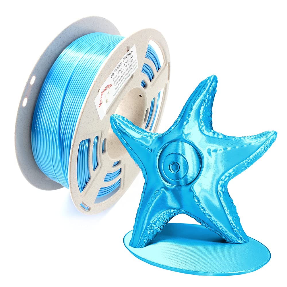 RepRapper Blue Silk PLA Filament for 3D Printer  3D Pen 175 mm (A 003 mm) 22 lbs (1 kg), Silky Shiny Shine 3D Printing Materials