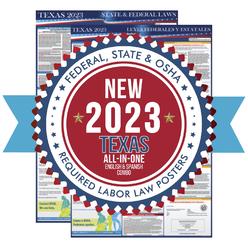 COMPLIANCE AUDIT CEN 2023 Texas State and Federal Labor Laws Poster - OSHA Workplace compliant 24 x 36 - All in One Required Posting - Laminated (com