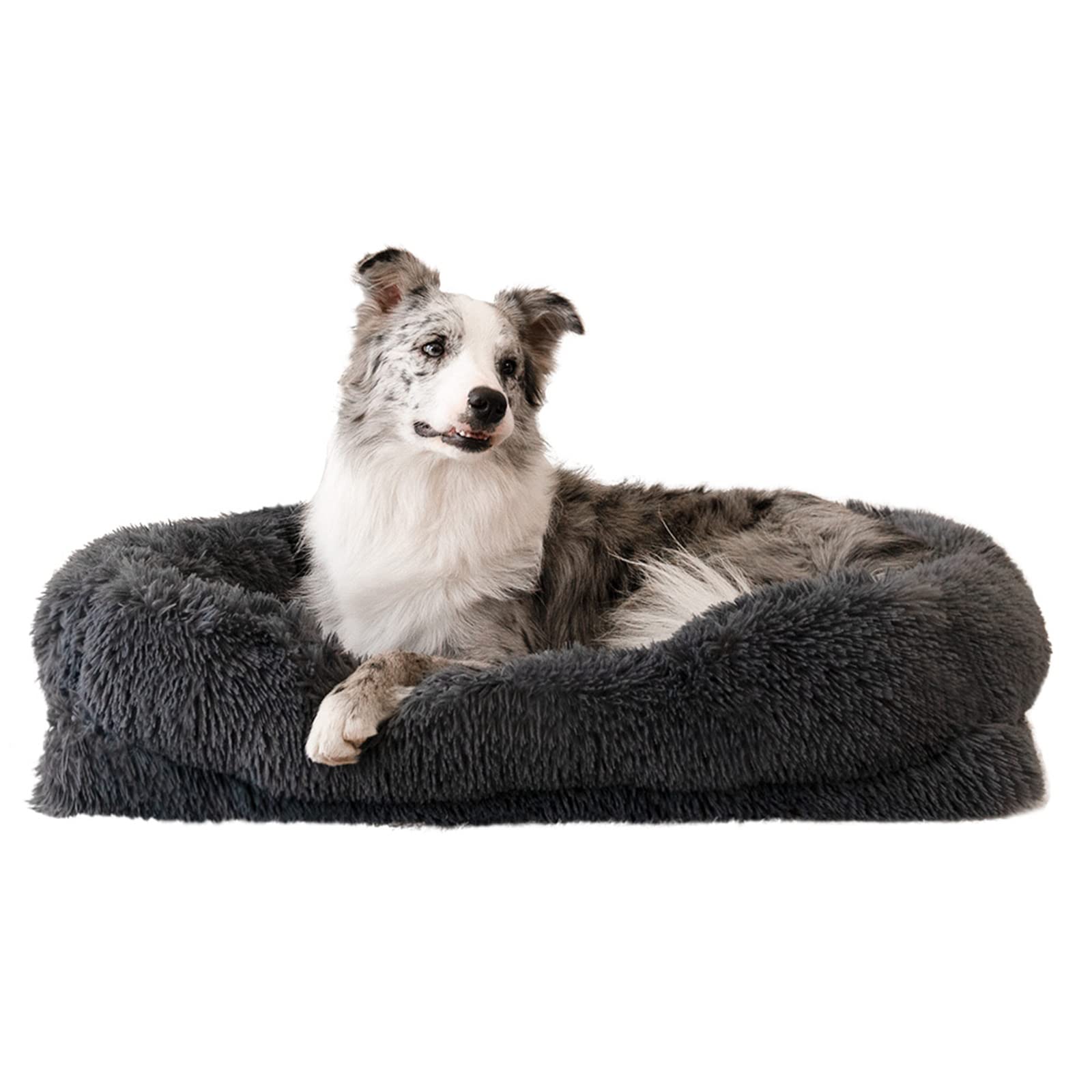 WELLYELO Large Dog Bed Cat Bed Fluffy Plush Dog Crate Beds for Large Dogs Anti-Slip Pet Bed Dog Crate Pad Sleeping Mat Machine W