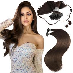 Moresoo U Tip Hair Extensions Human Hair 20 Inch Utip Extensions Remy Human Hair Color #4 Chocolate Brown Keratin Hot Fusion Hai